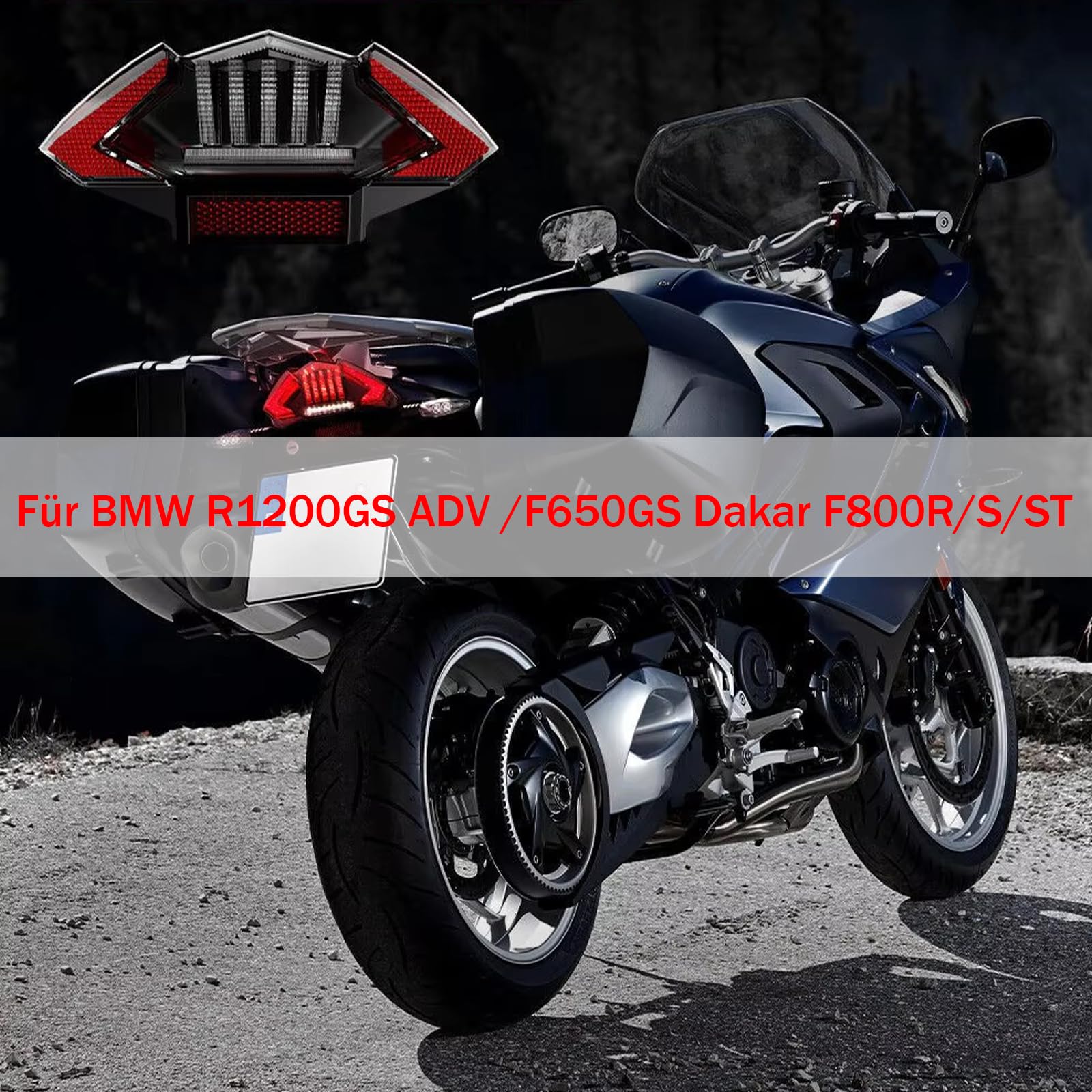 Motorrad LED Rücklicht Bremslicht E-geprüft für BMW F800GT F800R F650 R1200 GS ADV
