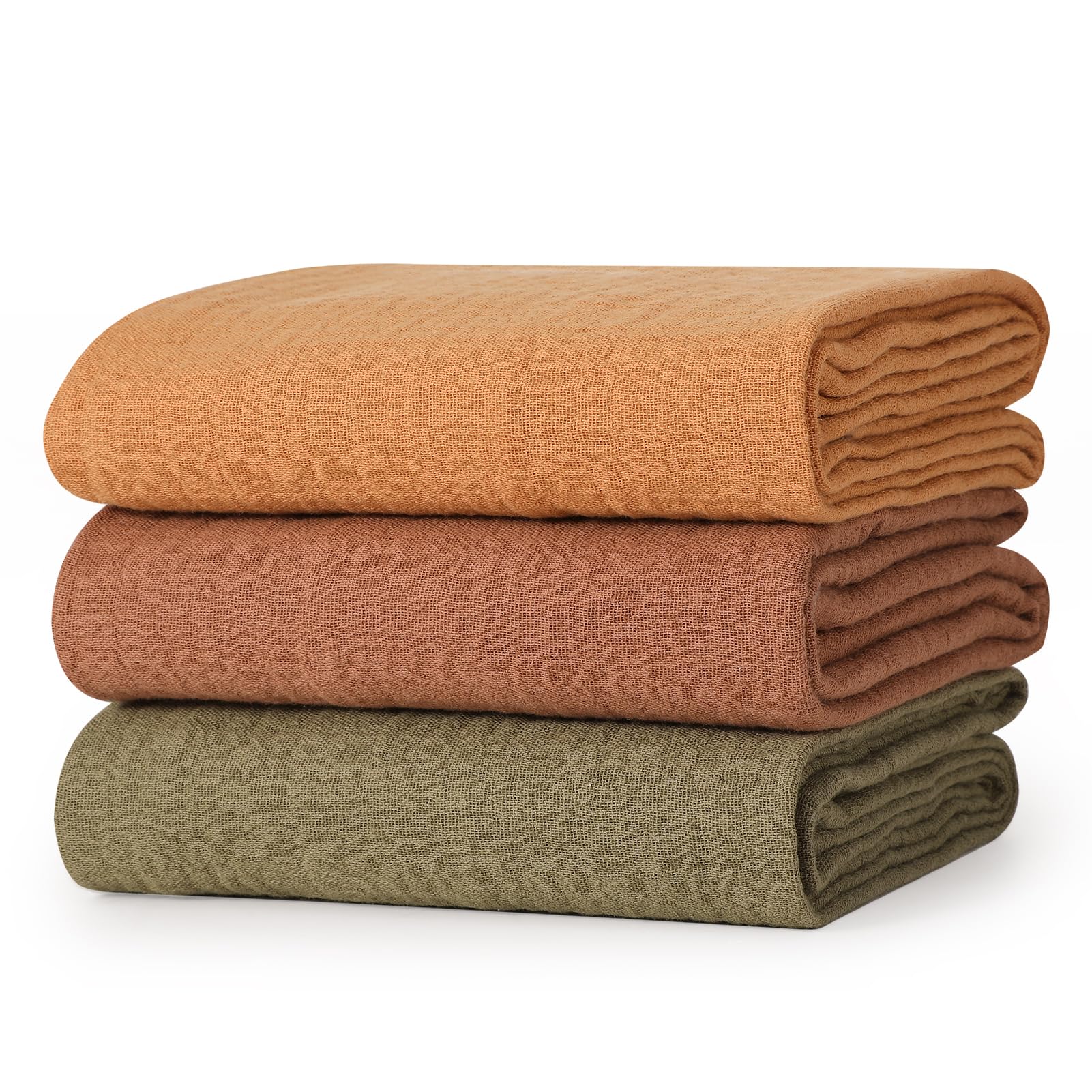 GSrenyu 3 Pack Muslin Cloths For Baby 60x60cm 100% Cotton Baby Muslin Squares Burp Cloths For Newborn Bibs Face Wash