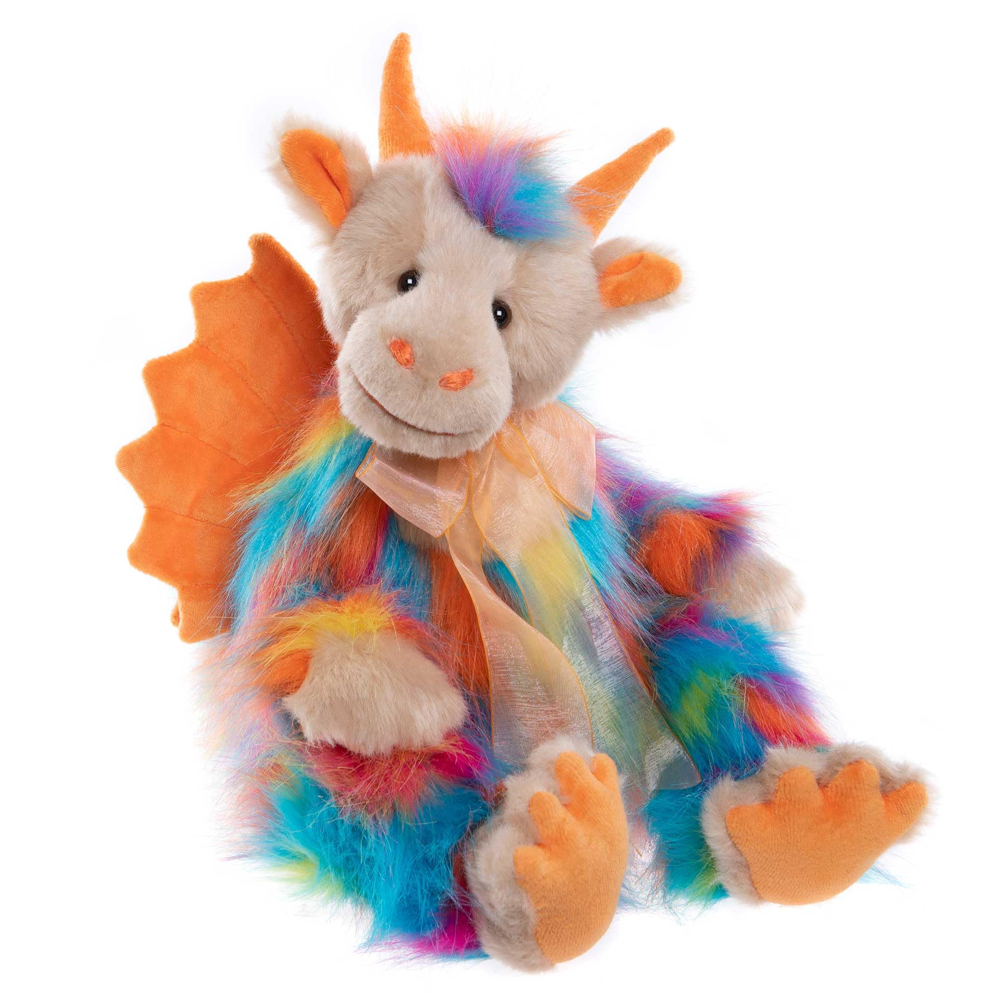 Charlie Bears Rainbows End 2024 | Multicoloured Unique Dragon Plush Collectable