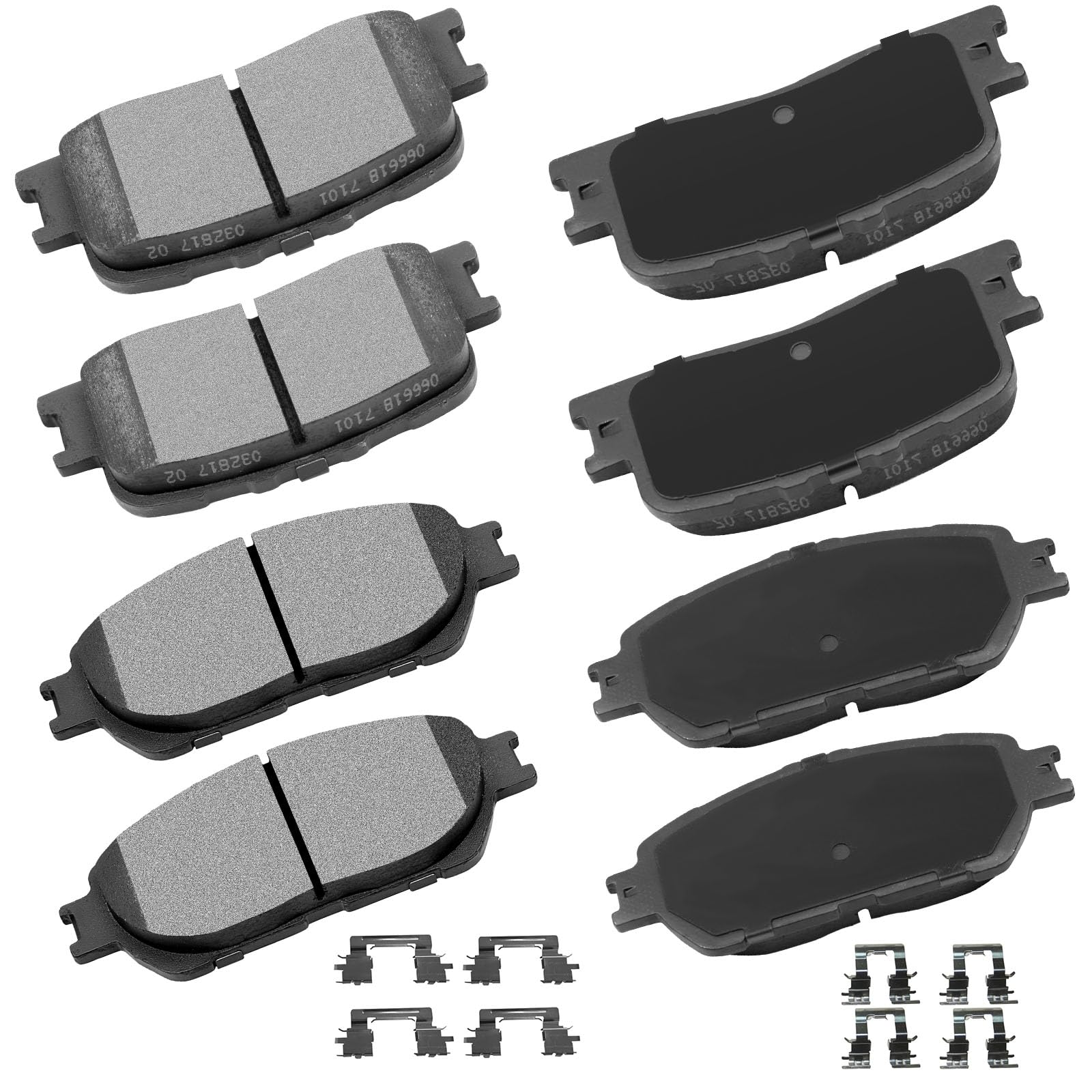 cciyu D906 D885 Brake Pads w/Hardware Front Rear Disc Brake Pad Set