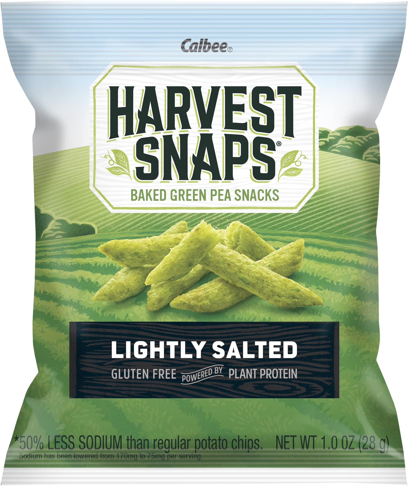 Harvest Snaps Veggie Chips (Lightly Salted Snack Crisps) | Powered by Plant Protein, Gluten Free, Non-GMO Baked Vegetable Crisps | Made in USA (24 Snack Packs)