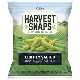Harvest Snaps Veggie Chips Lightly Salted Snack Crisps | Powered by Plant Protein, Gluten Free, Non-GMO Baked Vegetable Crisps | Made in USA 24 Snack Packs