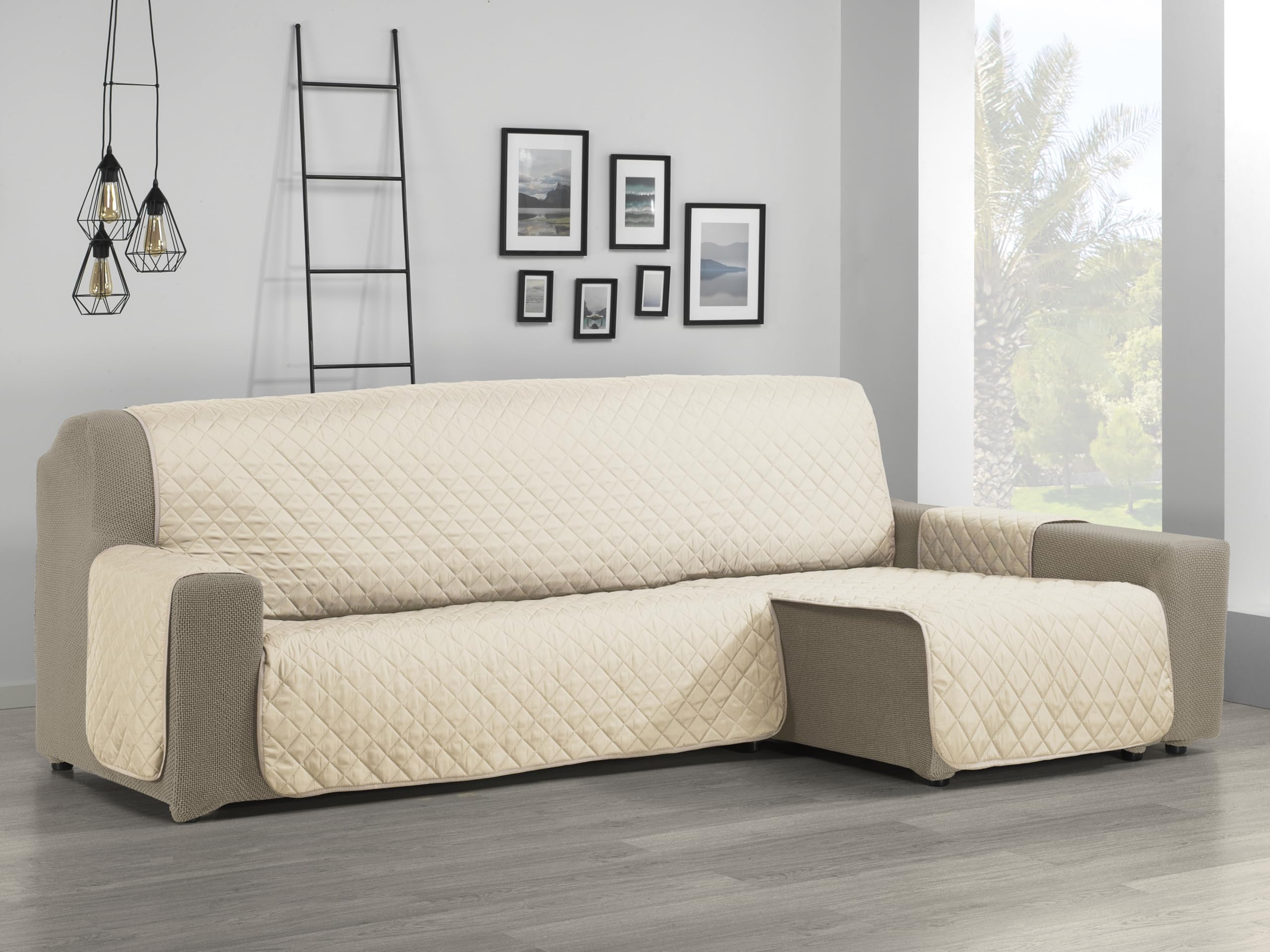 Martina Home Cubre Chaise Longue Acolchado Ambar, 240 cm, Beige