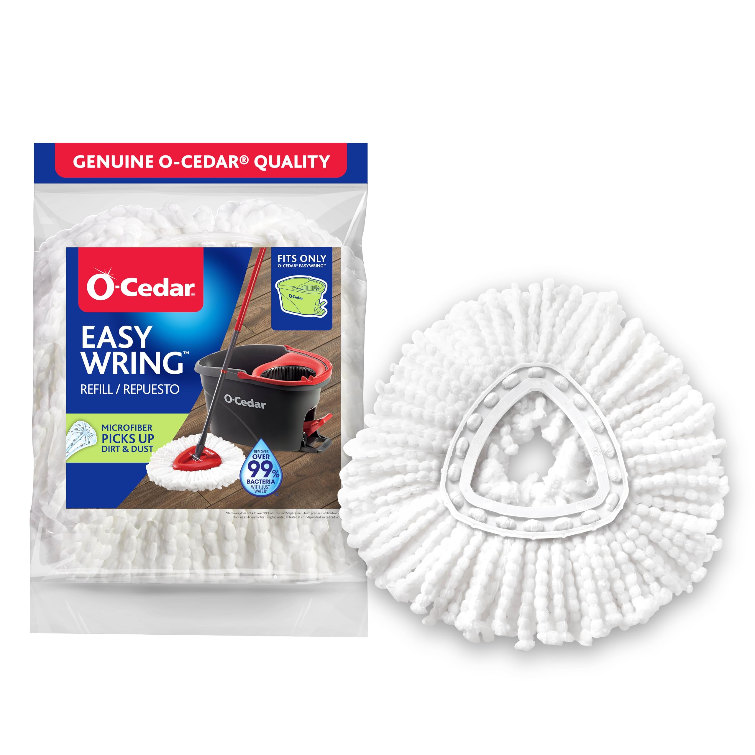 O-Cedar Easy Wring Mop Refill, White, 1