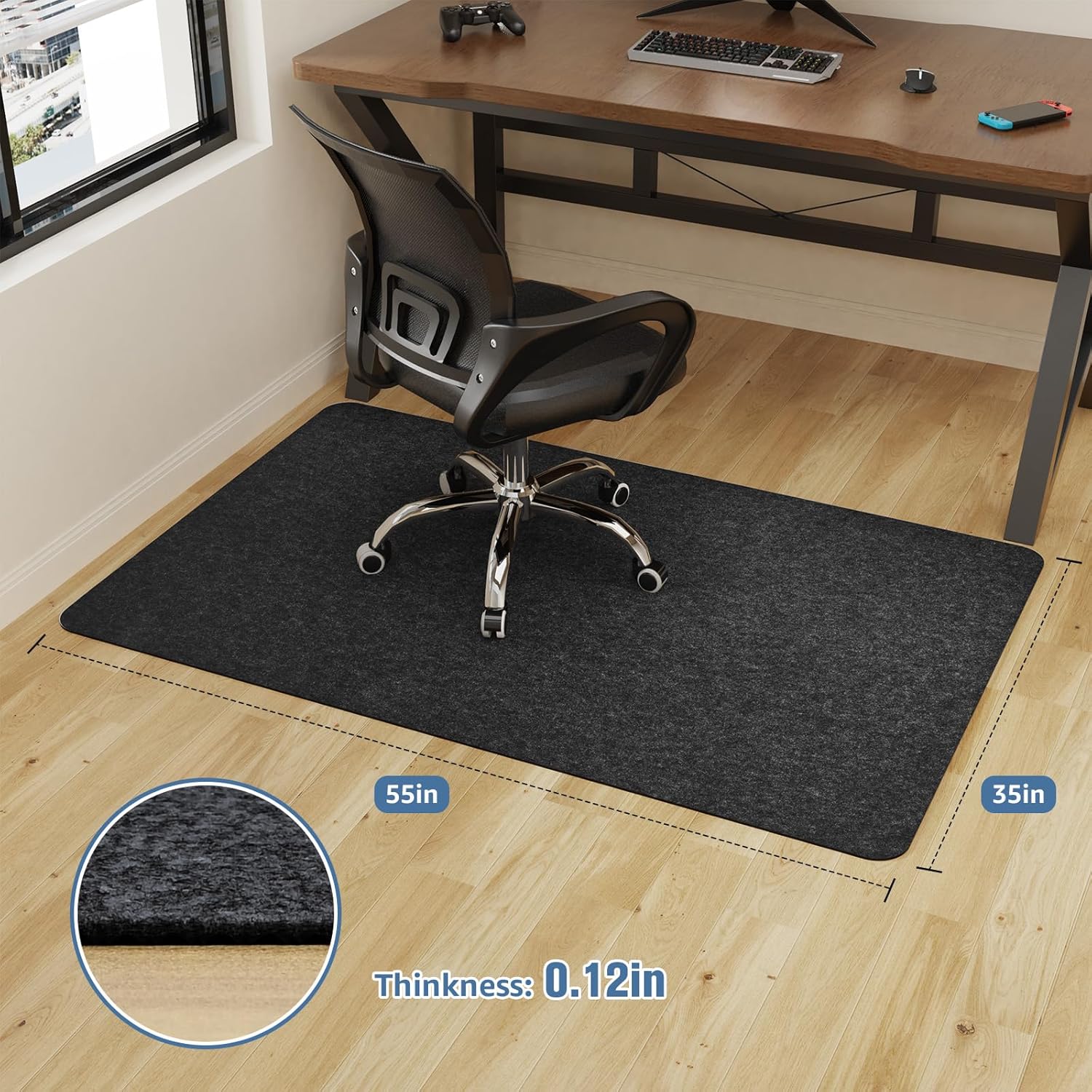 Placoot Office Chair Mat for Hardwood Floor, 55x35 Trinidad and