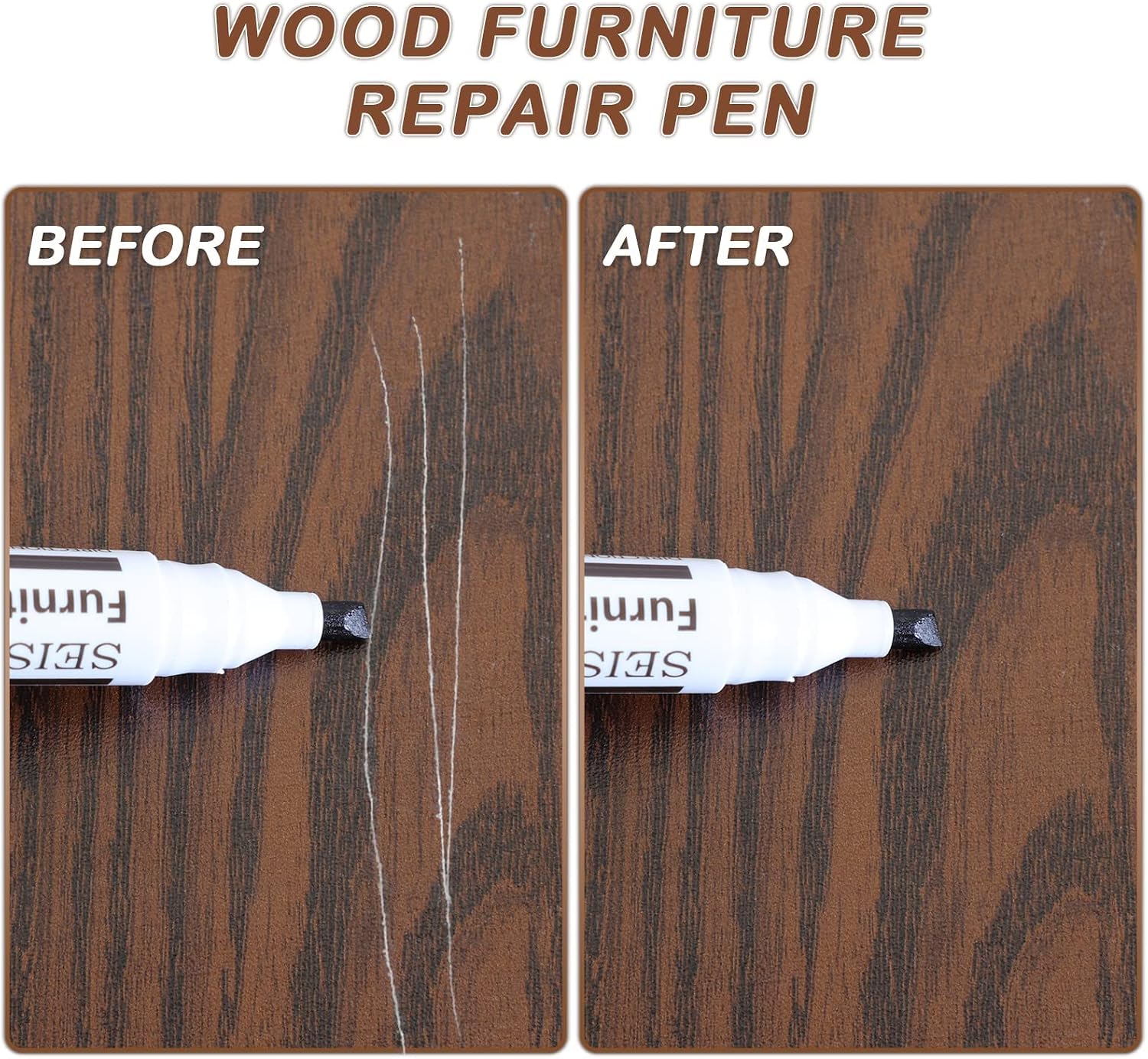 SEISSO New Upgrade 12 Colors Furniture Markers Touch Up Pen, Laminate Floor Repair Kit - Image 4