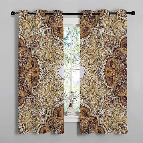 Miniatura 3 de Window Curtains Blackout Antique Grommet Short Blackout Blinds for Sliding Glass Doors Cortinas para Ventanas De Cuarto 55Inch Width by 55Inch