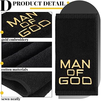Buryeah 6 Pcs Pastor Towels Pastors Appreciation Gift, Black, Man of God