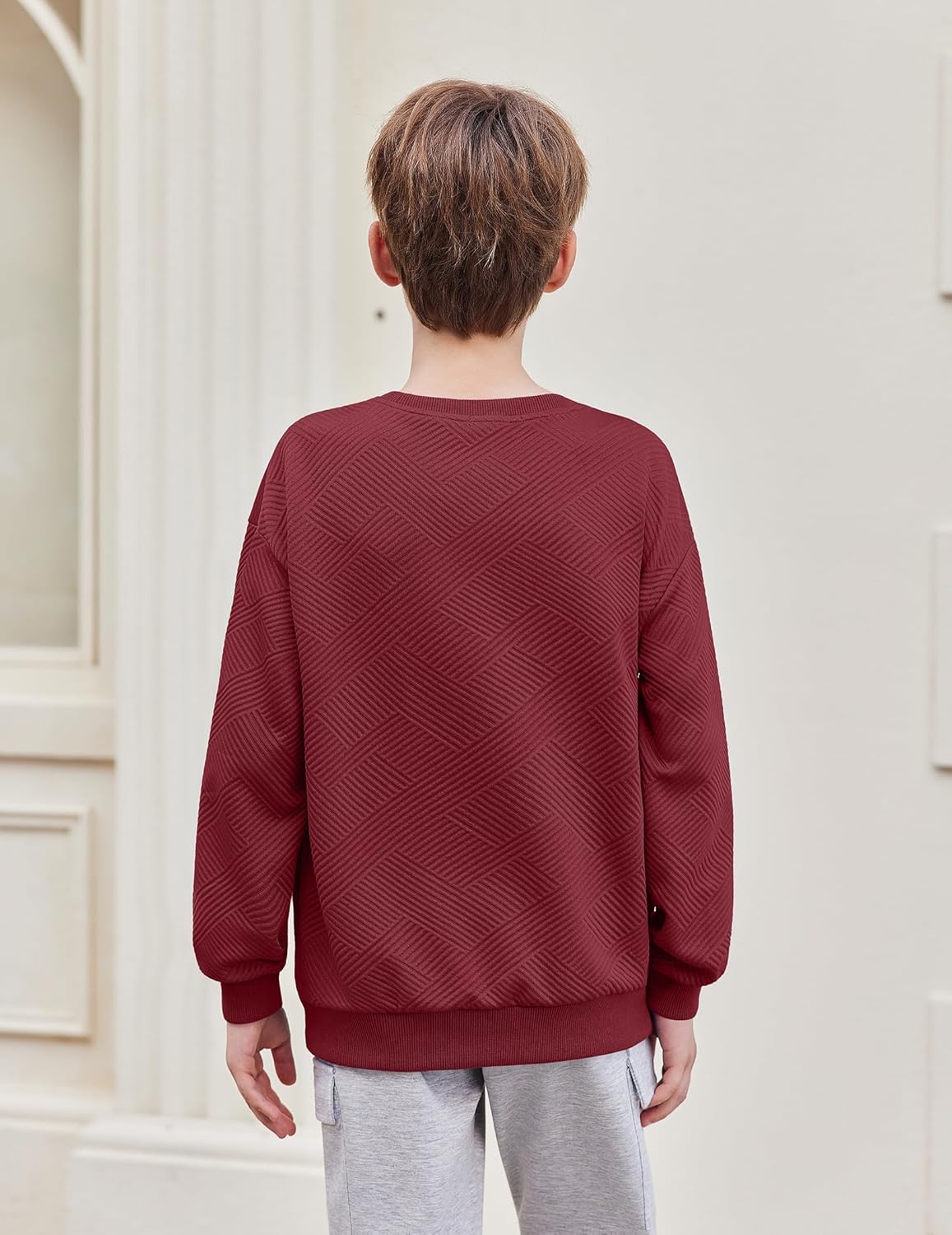 Arshiner Boys Sweatshirts Long Sleeve Crewneck Pullover Shirt Kids Fashion Fall Winter Sweater Size 6-14 Years - Image 4