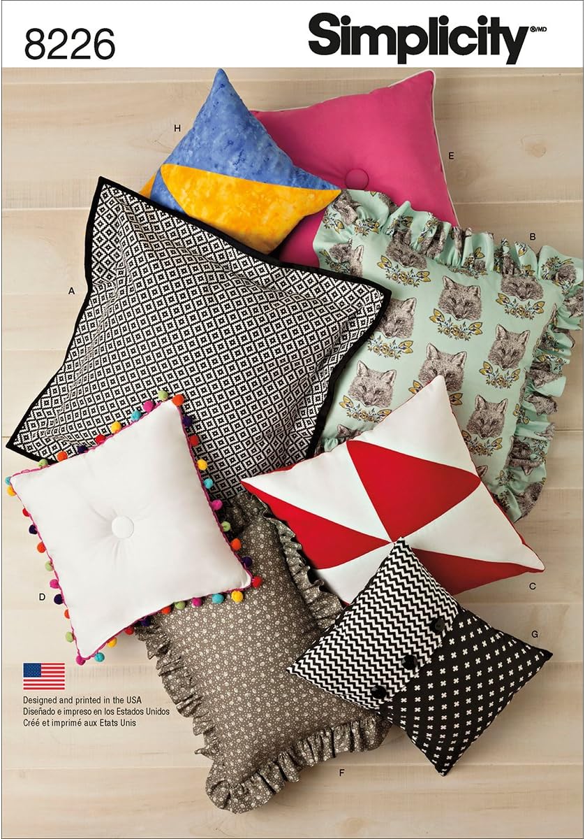 Simplicity 8225 Easy to Sew DIY Pillow Sewing Pattern, 8 Styles