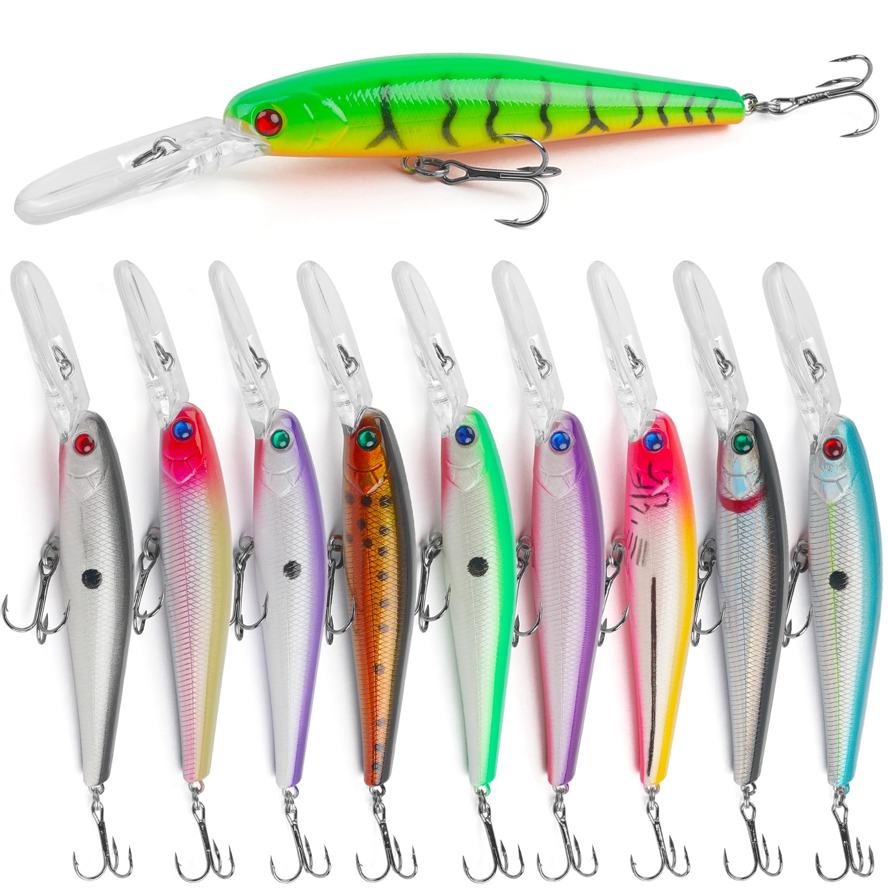 JSHANMEI Deep Diving Crankbait Rattle Minnow