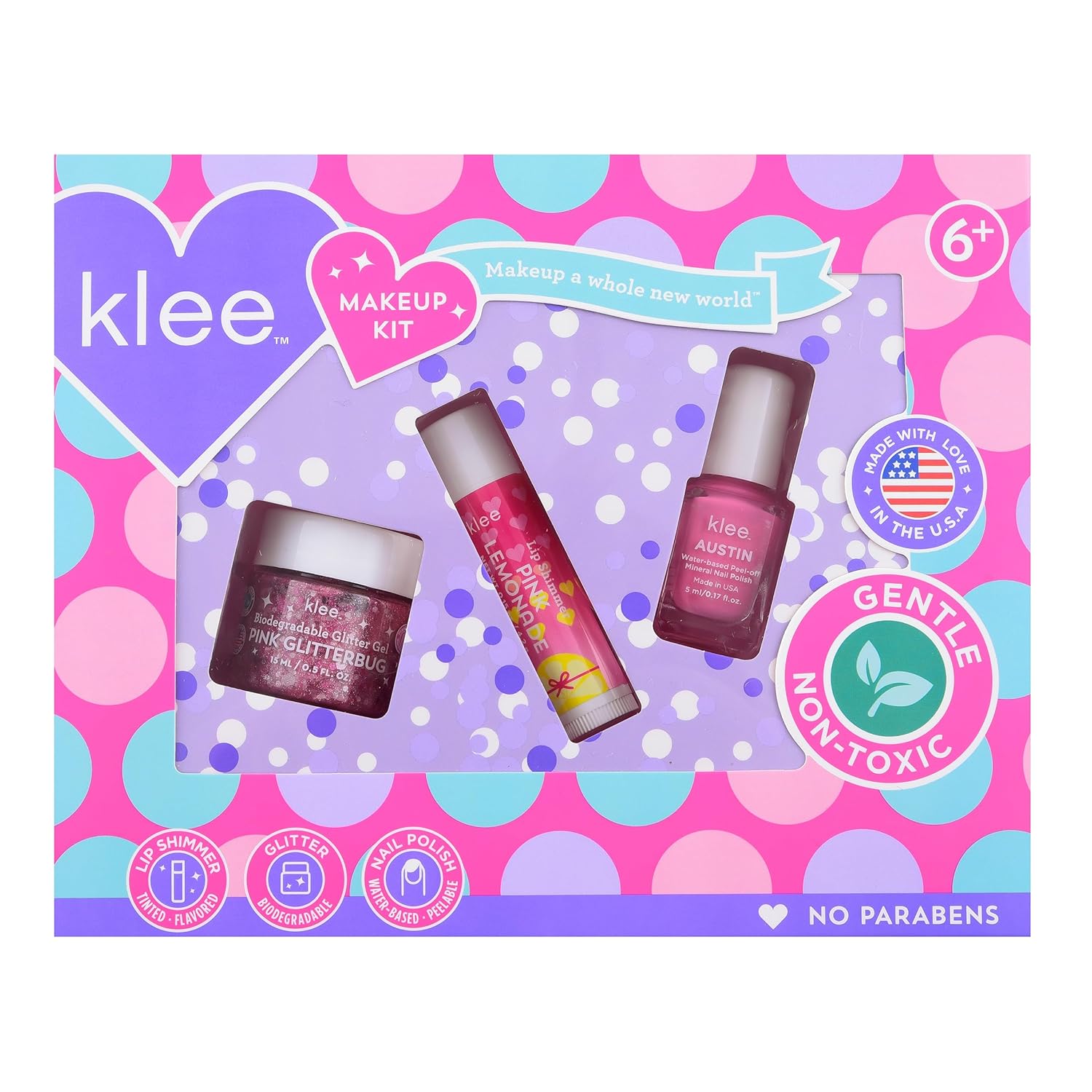 Luna Star Klee Makeup Kit with Nail Polish, Glitter Gel