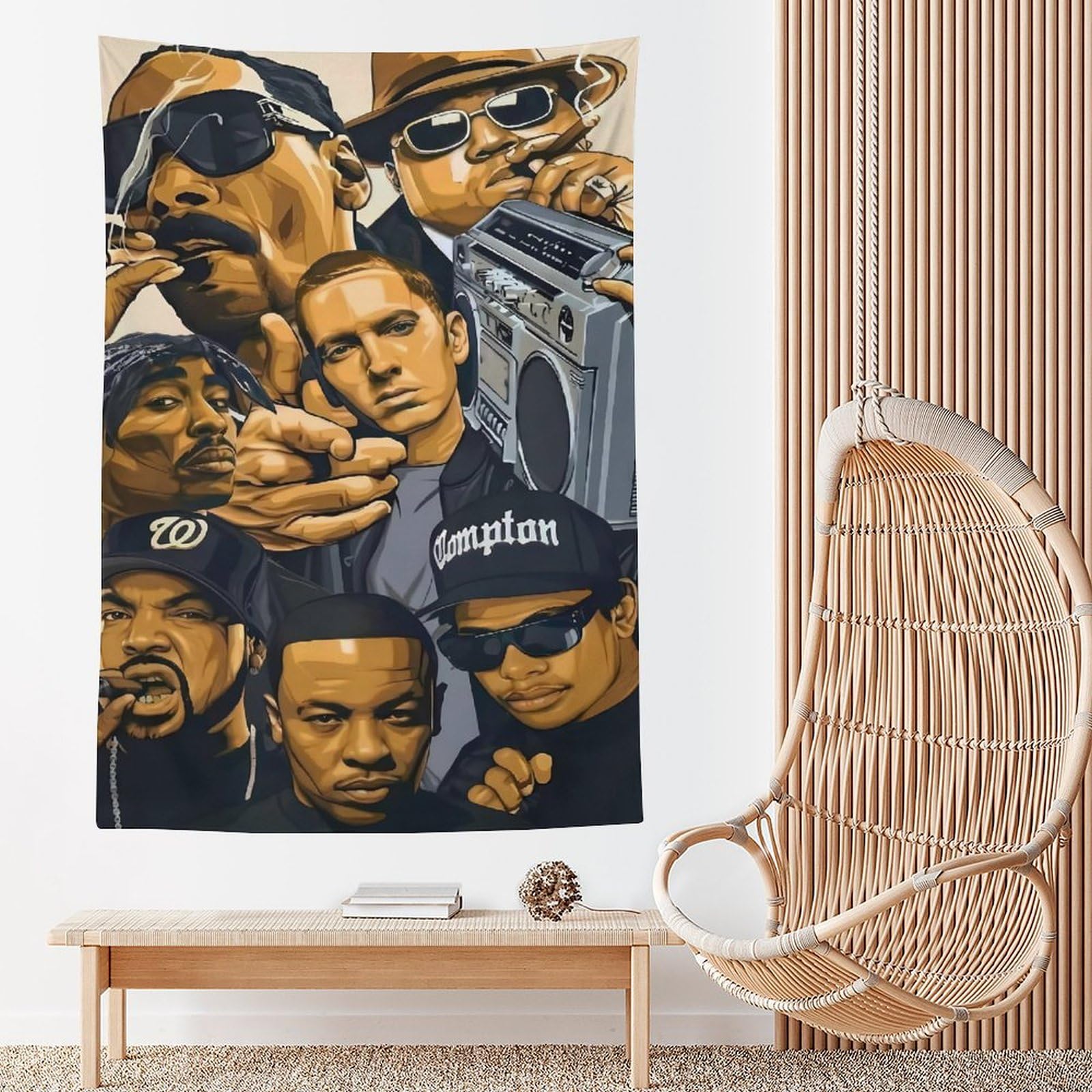 Poster con cantante rap hip hop e stelle (3) (1) arazzo artistico da parete stampa fotografica regali per la casa arazzi decorativi moderni 152,4 x 228,6 cm