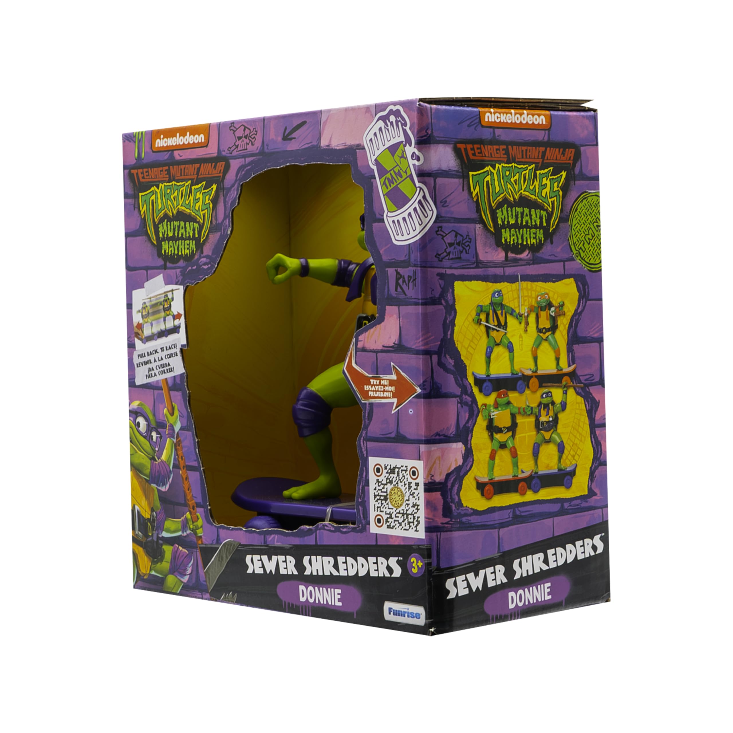 Juguete Donatello Shredder Shredder Pullback Skateboard, Mutant Mayhem TMNT Collectible Ninja Turtle, a partir de 3 años 2
