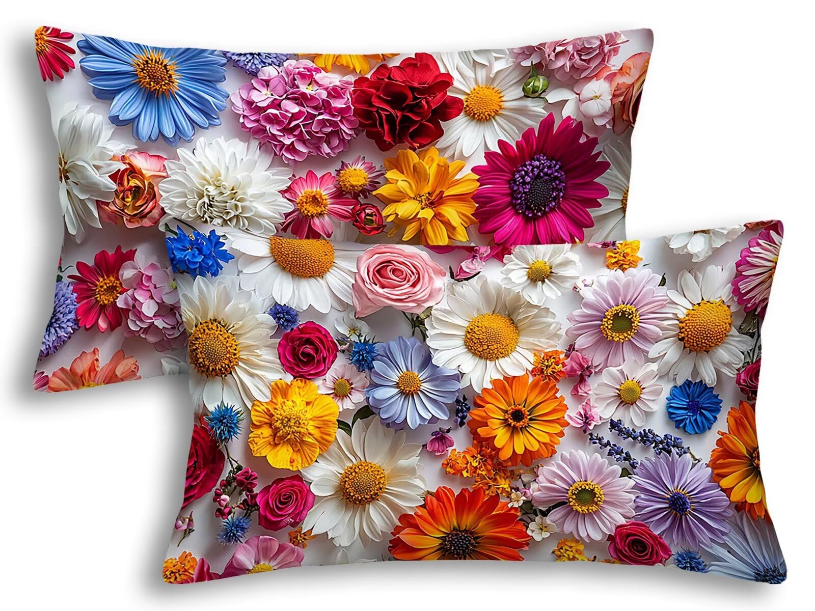 Housse coussin exterieur impermeable de qualite superieure lot de 2 motif floral 40x80