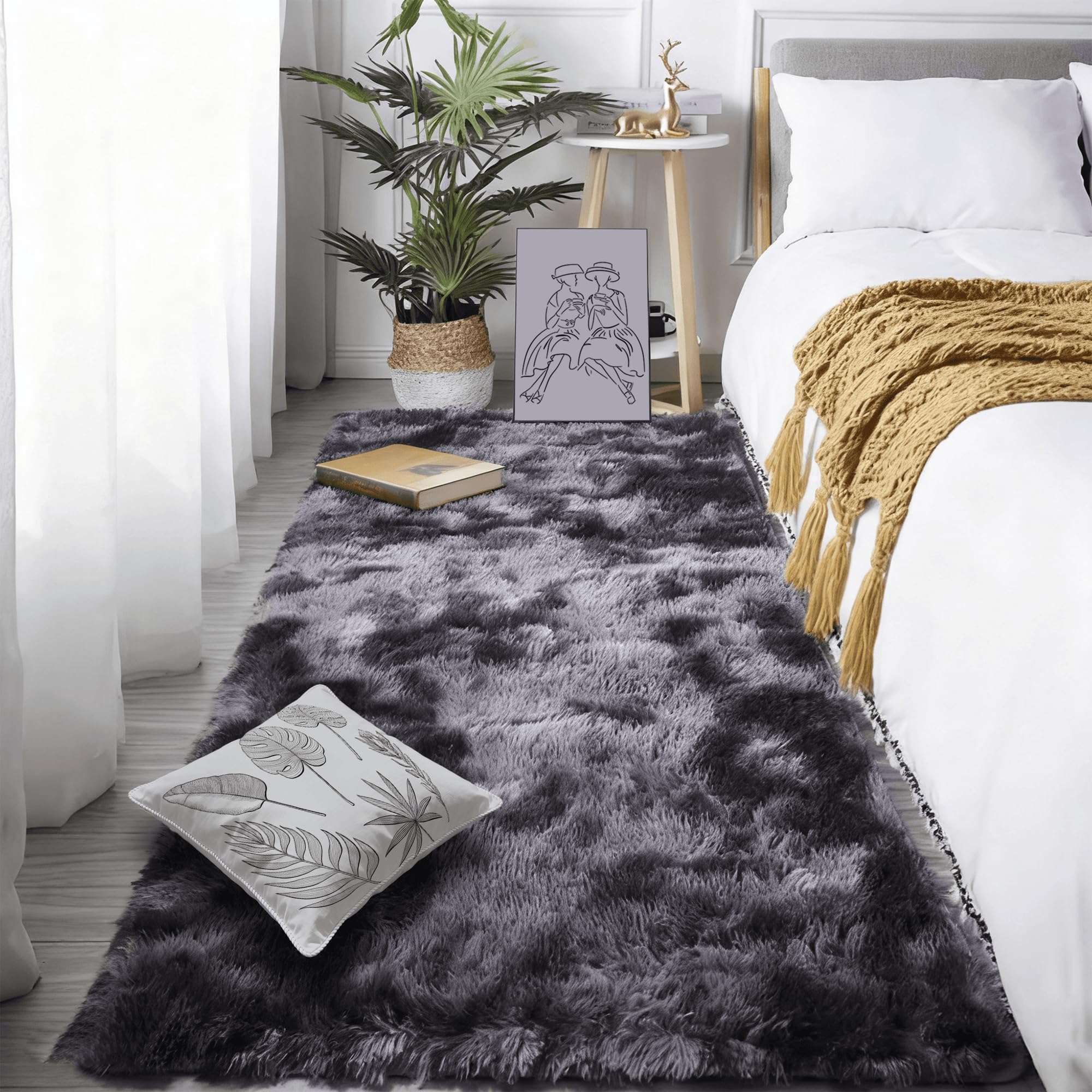 Tapis chambre 200 x 360 cm doux grand tapis salon moquette xxl