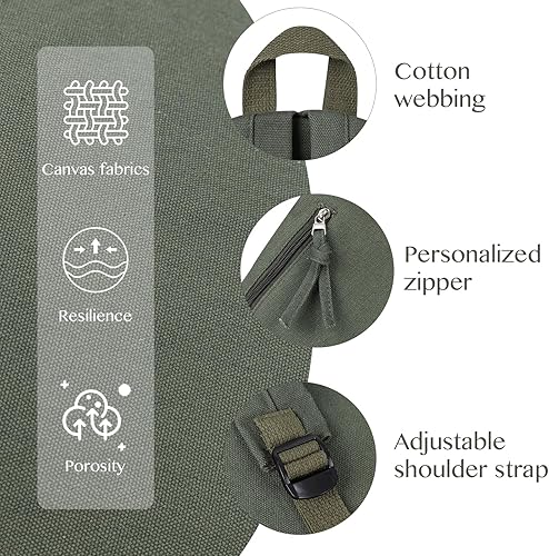 Miniatura 4 de Mochila de lona para mujer, mochila de viaje para hombre, estilo vintage, para mochilas casuales, Verde-C, Mochila casual