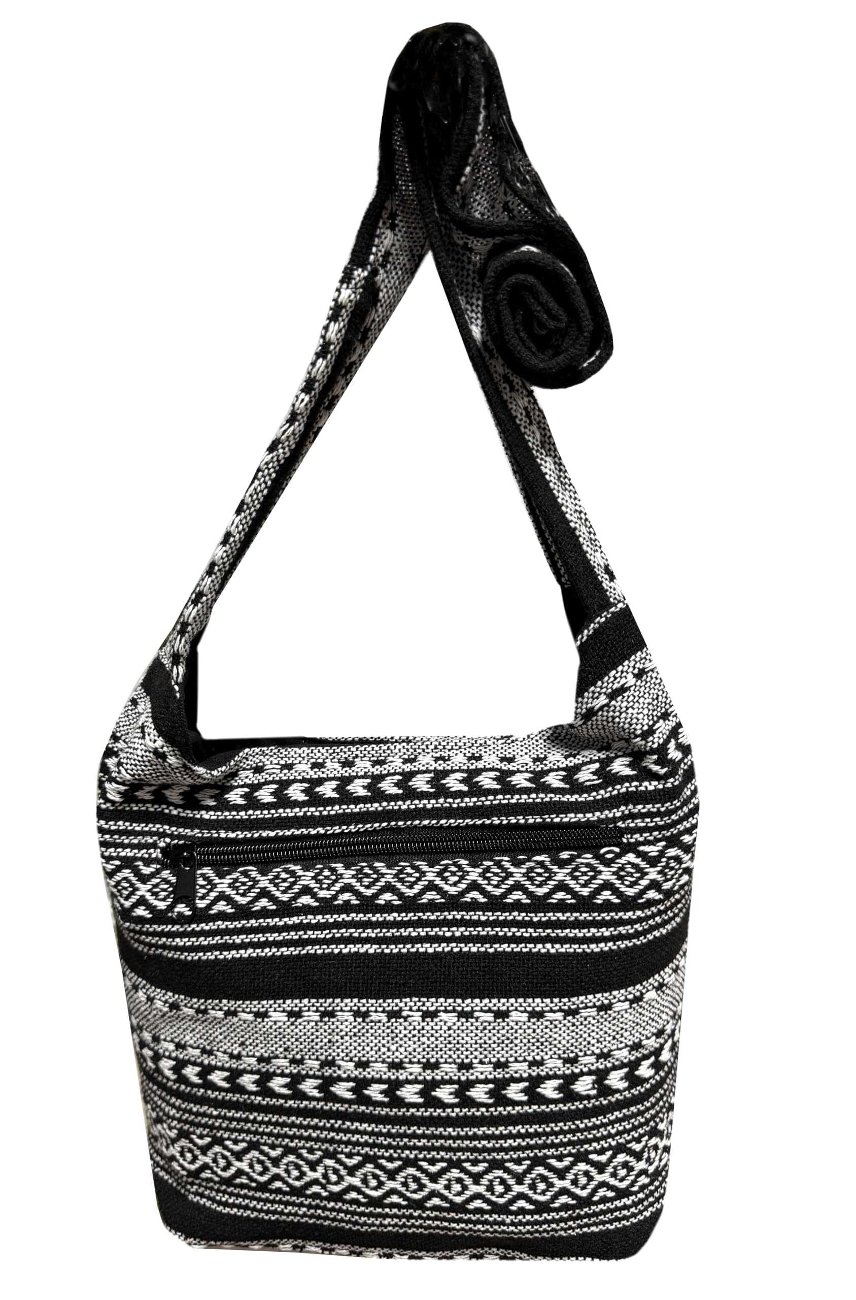 Small Aztec Messenger Bag - Handmade Woven Hippie Hobo Shoulder Handbag - Ikat Tribal Sling Purse for Women