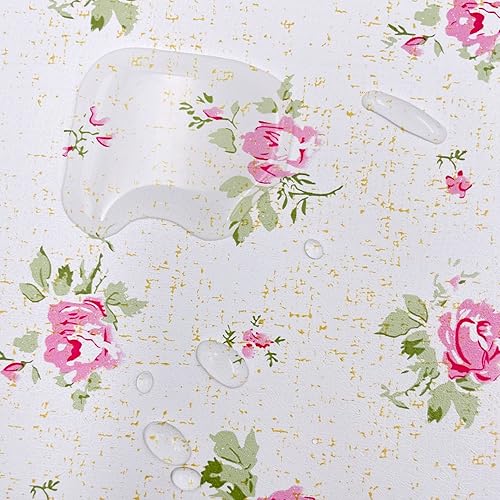 Miniatura 2 de Yifasy 19.7 ft Roll Pink Rose Shelf Liner Peel and Stick Wallpaper Revamp Furniture Wall Surface Decor Paper (M-236.2x17.7 Inch)