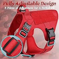 Vista 102 de rabbitgoo Tactical Dog Harness for Large, Heavy Duty Pet Harness with Handle, No-Pull Service Vest Large Breed, Adjustable Military Dog Vest for