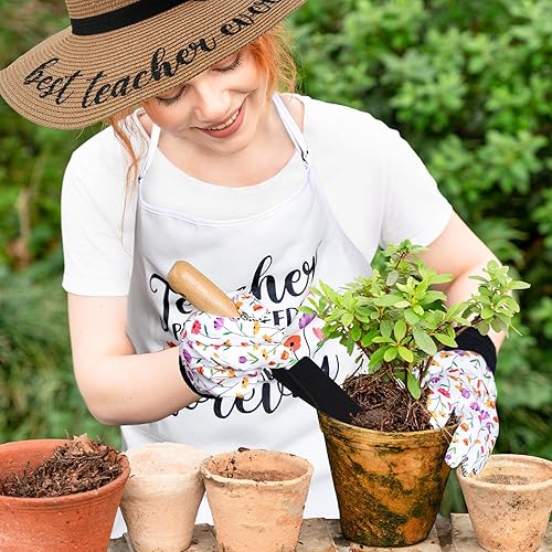 Miniatura 2 de Regalos de agradecimiento para profesores, kit de herramientas de jardinería, herramientas de mano para plantar, sombrero de paja, delantal, guante