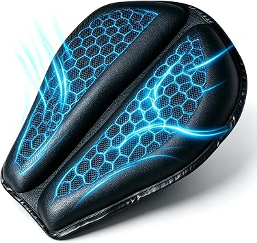 Motorcycle Seat Cushion, 3D Honeycomb Gel Pad in All Seasons, Protect Sensitive Areas, Universal Non-Slip Breathable Cruiser Touring Seat Cover for Long Ride seat Cushion