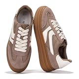Platform Sneakers for Women Footwear - Memory Foam Insole Womens Shoes&comma; Lightweight and Non-Slip Sole Lace Up Fashion Sneakers &lpar;Dodge&rpar;