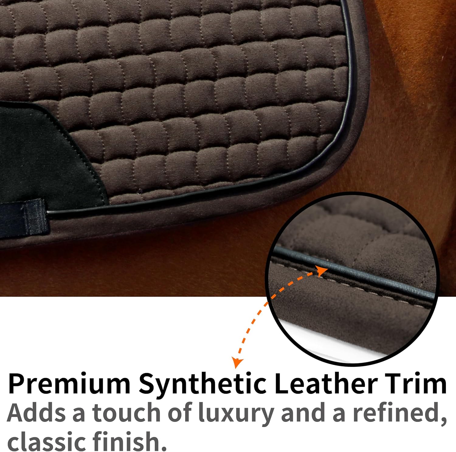 EQUINEWAVE Aria Soft Suede Jump Saddle Pad – Breathable Moisture-Wicking Lining, Shock-Absorbing Cushion, Contoured Spine, English All Purpose Saddle Pad