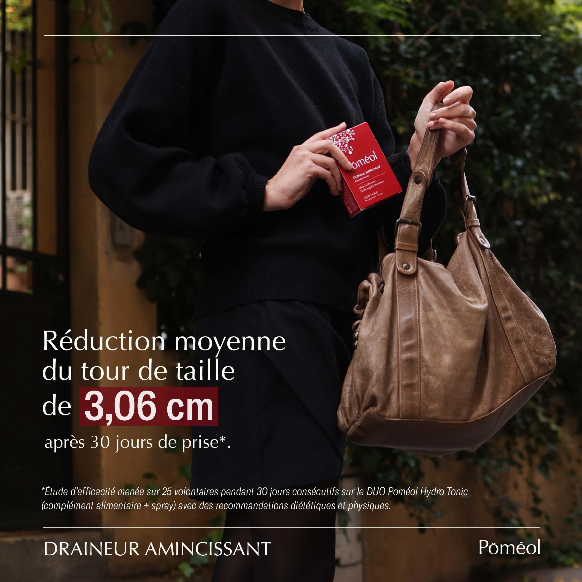 Complément Alimentaire Minceur Drainant ǀ Anti-cellulite & Rétention d'eau ǀ Reine-des-prés, queue de Cerise, Marc de raisin, Artichaut, Vitamines B2, B3, B6, B12 et C ǀ 60 jours ǀ POMÉOL