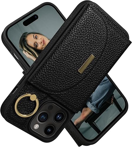 Miniatura 9 de Keallce Case for iPhone 14 Pro Max 6.7'' 2022, Flip Wallet Case with Card Slots, Ring Stand Holder Kickstand, Folio Leather Protective Phone Cover