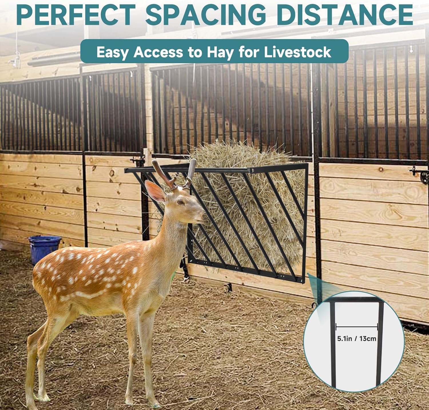 Hay Feeder Blanket Holder Carbon Steel Hay Rack Wall Mounted Hay Feeder for Horses Goats Farm Indoor and Outdoor Use(1PC)