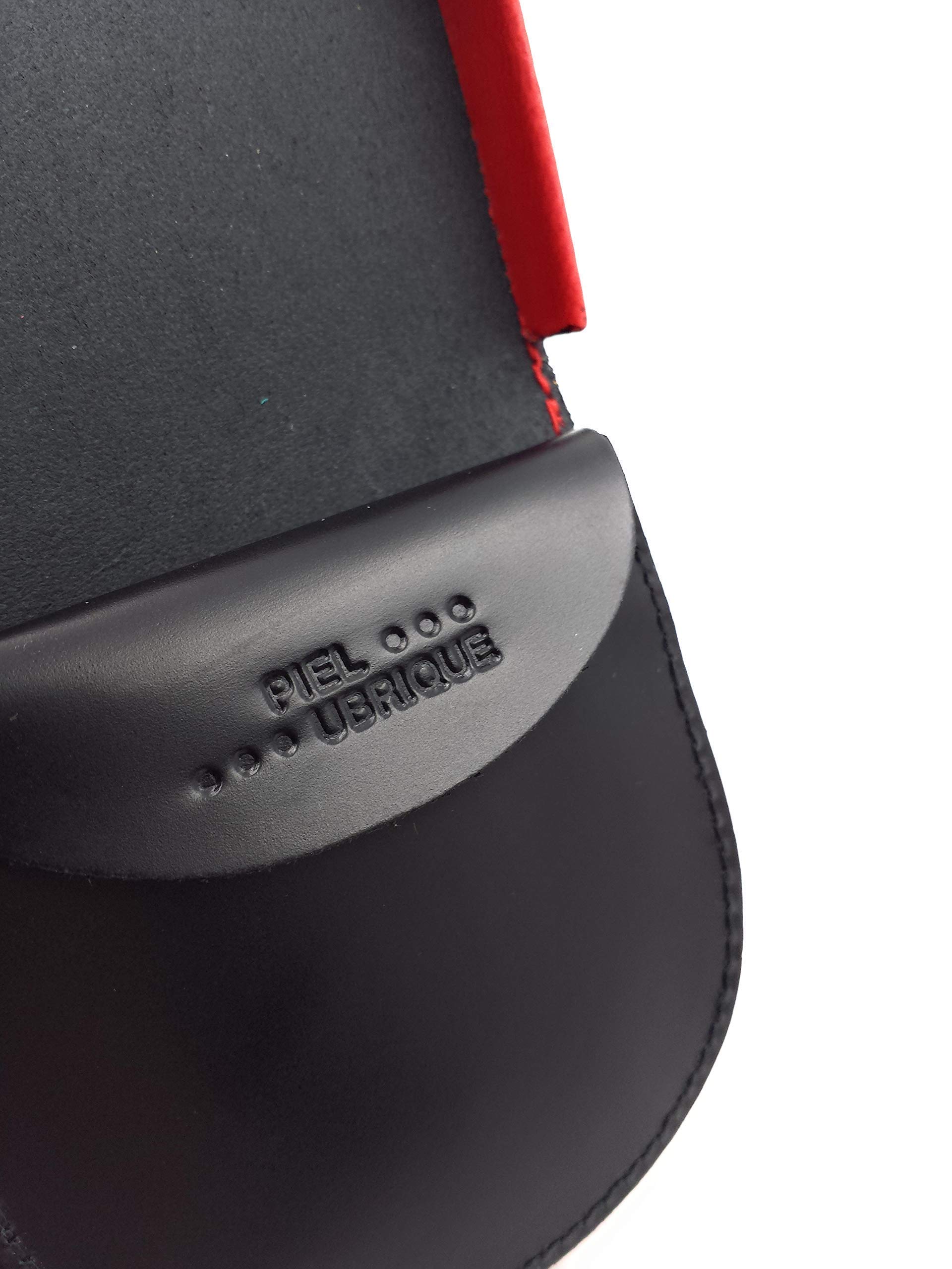 franartPiel - Taconera, monedero de tacón clásico hecho a mano en Piel Ubrique - Pequeña cartera de cuero auténtico para llevar tus monedas (Negro/Rojo) — view 3