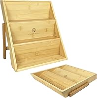 Vista 1 de Fourth House Bamboo Spice Rack for Drawer or Countertop - Spice Organizer Holder for Kitchen Spices