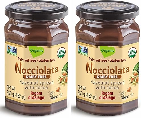 Vista 4 de Rigoni Di Asiago Nocciolata, sin lácteos, avellana y cacao orgánicos, 9.52 onzas.