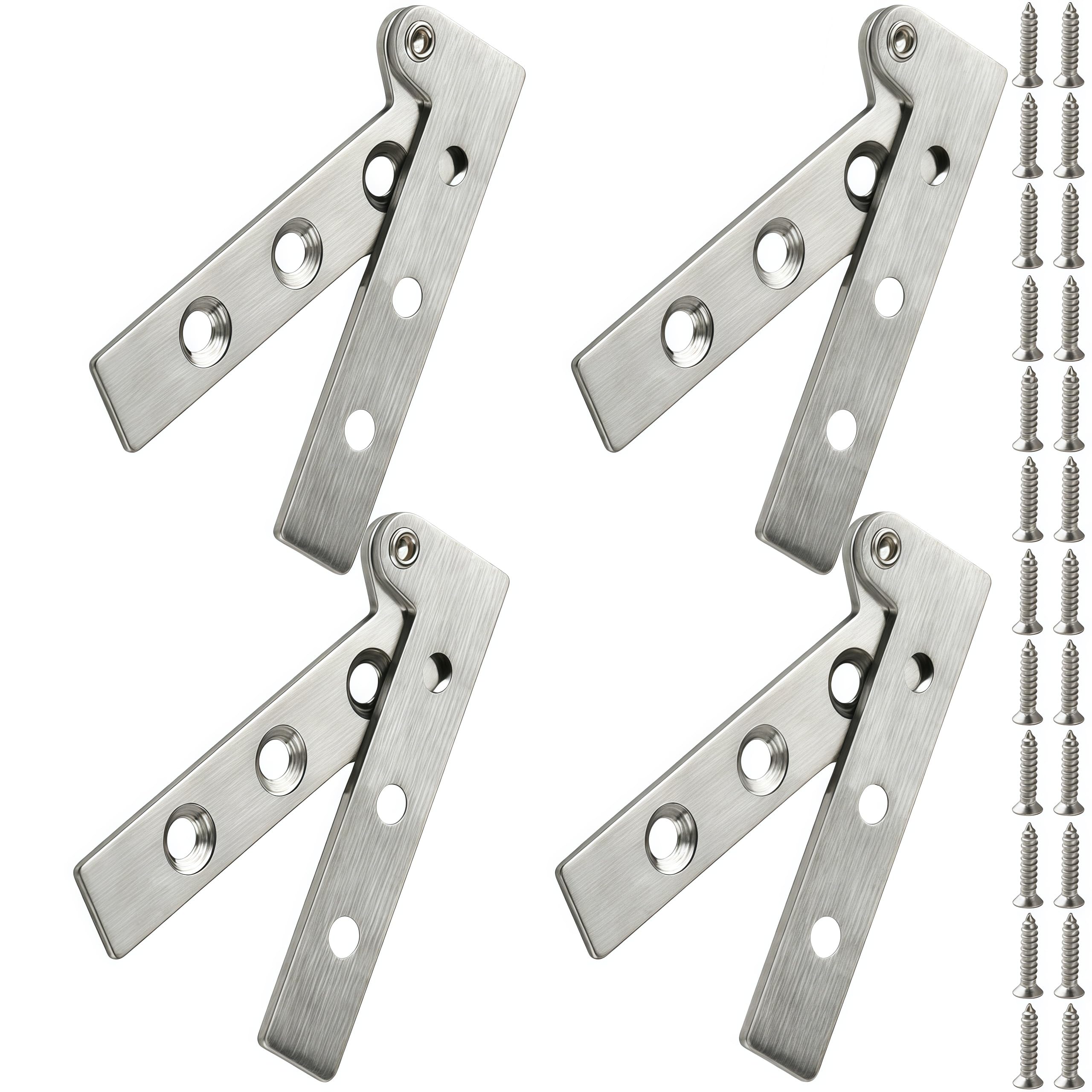 Vbnexyr Regular Door Hinges 4 Pack Of Stainless Steel Top And Bottom Hinges 180 Degree Rotating Concealed Hinges Window And Door Accessories 64×13Mm