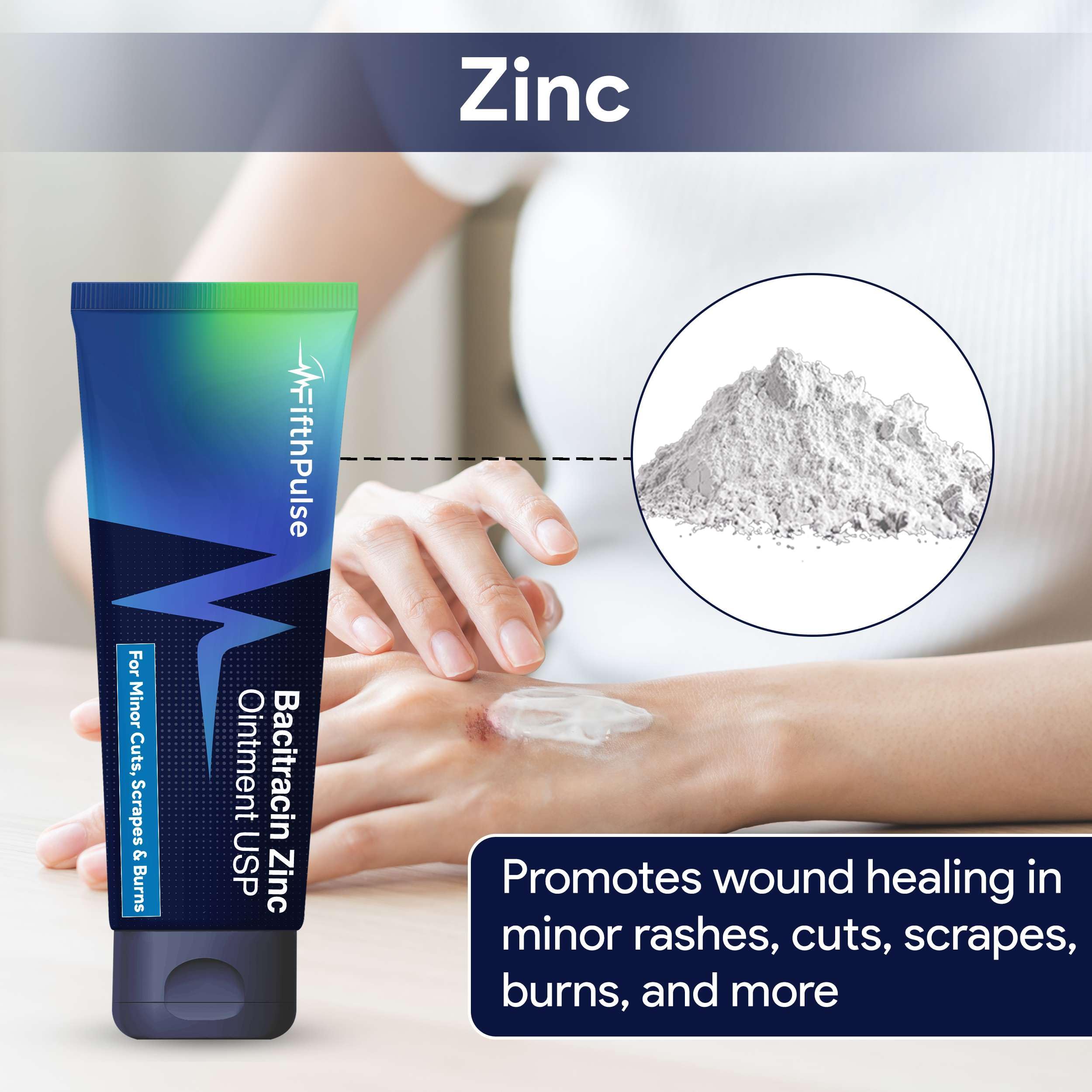 Bacitracin Antibiotic Ointment with Zinc, 1oz - First Aid Ointment for Minor Cuts, Bruises, Abrasions, Burns - Topical Antibiotic for Wound Healing — Amazon image 4