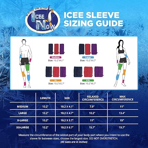 Miniatura 8 de IceeNOW - Manga de hielo, paquete de frío y calor, para rodilla, cuádruple y bíceps, terapias de frío y calor, mangas ICEE para recuperación después