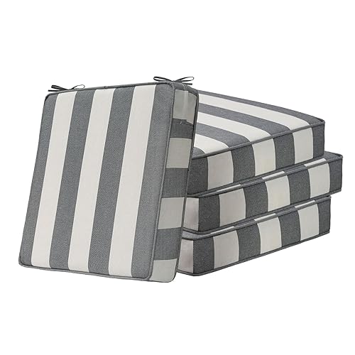 Square Corner Seat Cushions, 19" x 19" x 3", Set