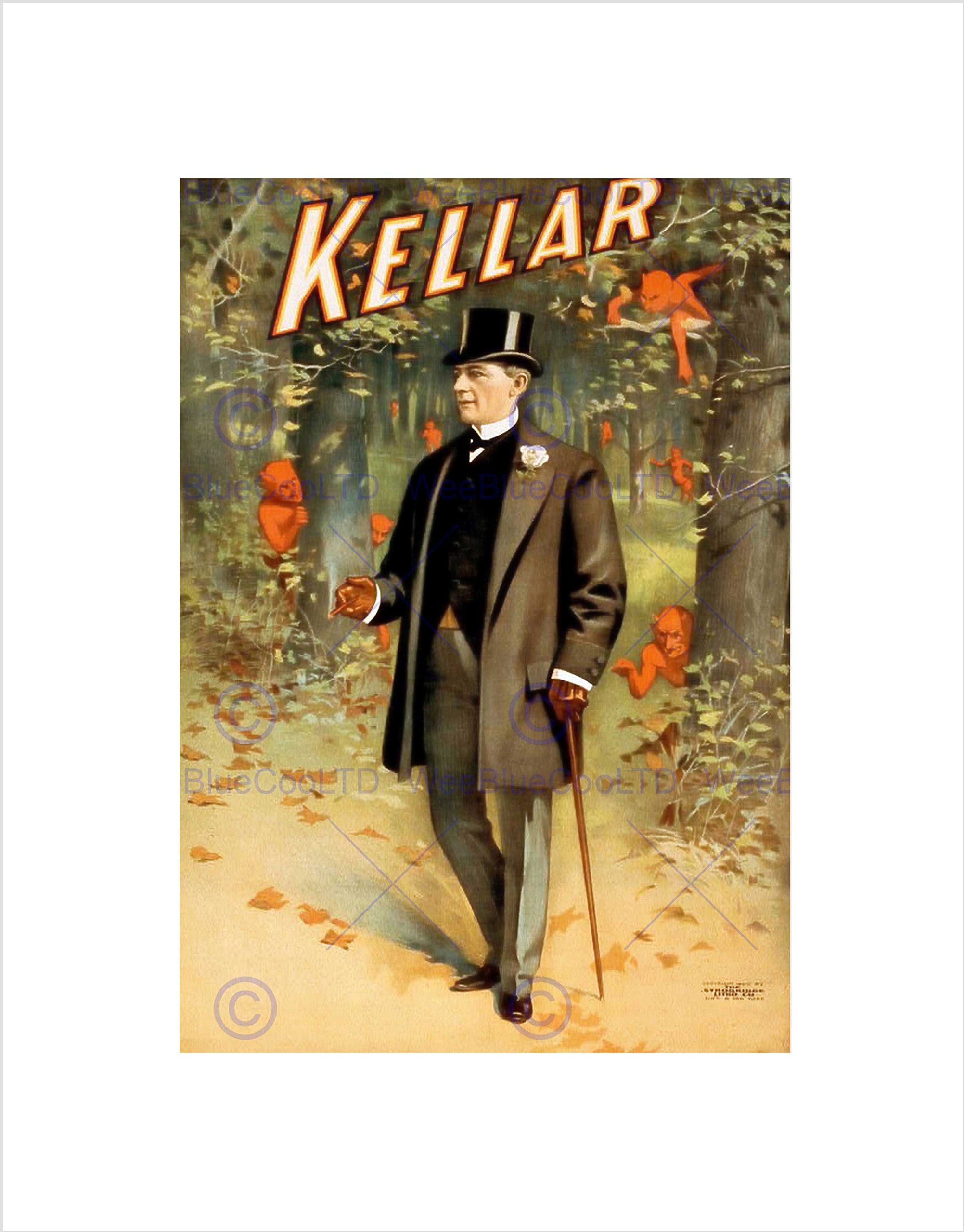Wee Blue Coo Kellar The Magician Vintage Advert Picture Wall Art Print