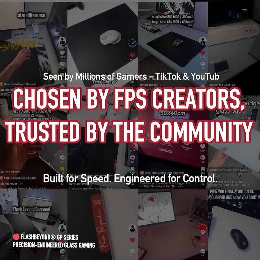 『 Flash Beyond 』 ゲーミングガラスマウスパッド Amazon.com: Flash Beyond Glass Gaming Mouse Pad - Premium