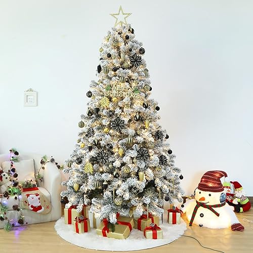 Miniatura 6 de SHareconn - Juego de 106 bolas de adorno de Navidad, bolas decorativas de plástico inastillable para decoración de árbol de Navidad, festividades,