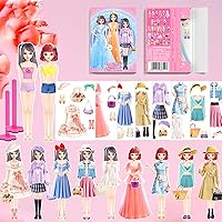 Vista 12 de Muñeca de papel de princesa magnética para disfrazarse, juguetes de simulación, juego de rompecabezas para niñas de más de 3 años, aprendizaje