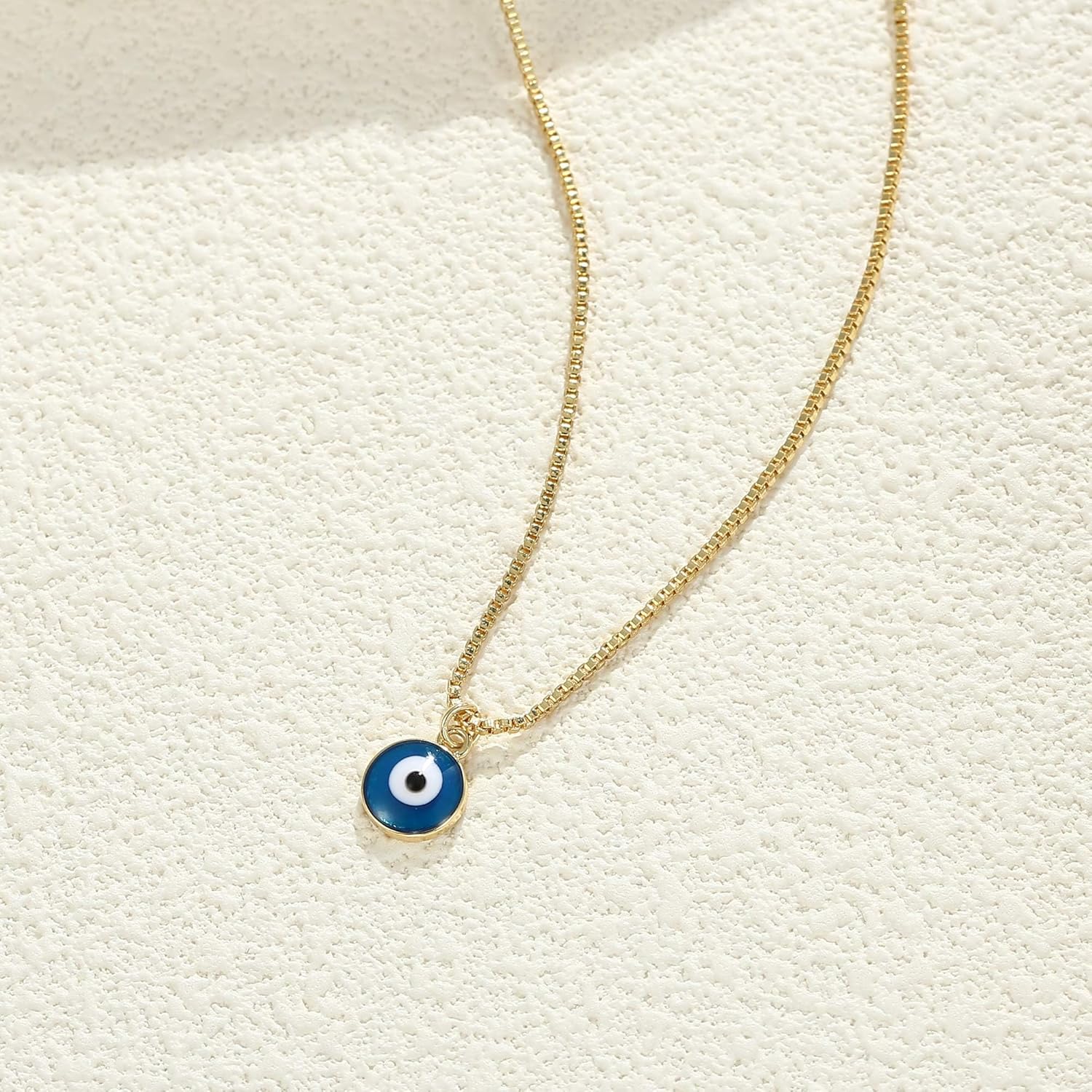 Evil Eye Necklace for Women 14K Gold Plated Delicate Necklaces Blue White CZ Diamond Pendant Necklace Cute Boho Tiny Evil Eye Lucky Protection Jewelry Gift for Women - Image 5