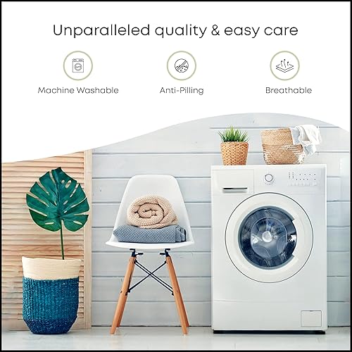 Miniatura 8 de Linenwalas - Sábana bajera de bambú, con bolsillo profundo, elástico y seguro, ropa de cama suave y refrescante perfecta para el cuidado de la piel