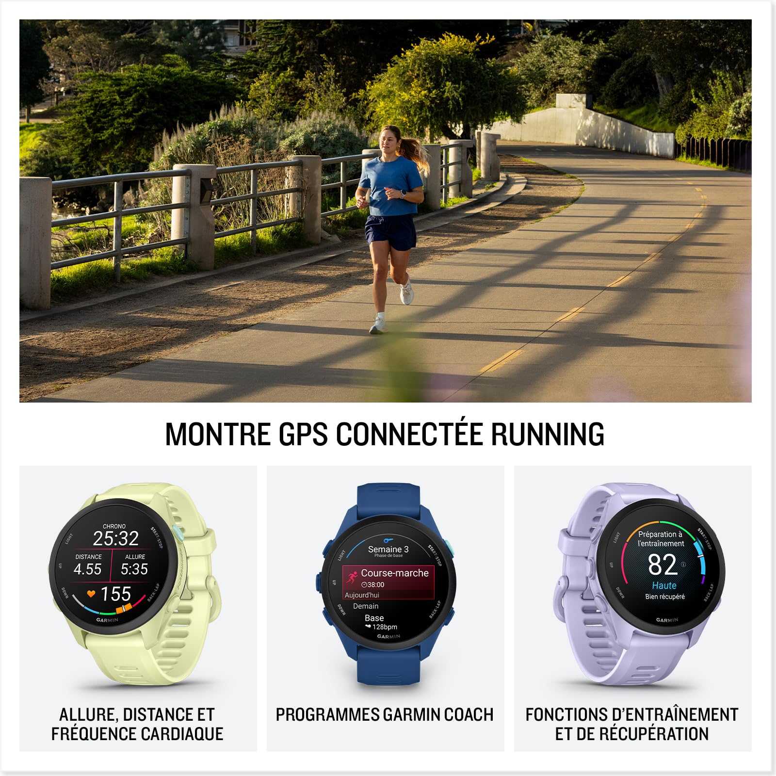 Garmin Forerunner 70 - Montres connectées GPS de Running faciles à Utiliser - Soft Pink - Boîtier 43 mm