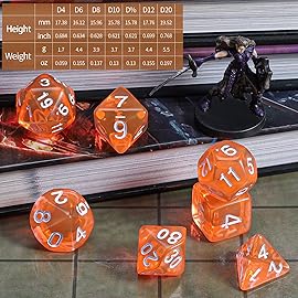 CiaraQ DND Polyhedral Dice Set with a Black Dice Bag for D&D RPG MTG Role Playing Table Games
