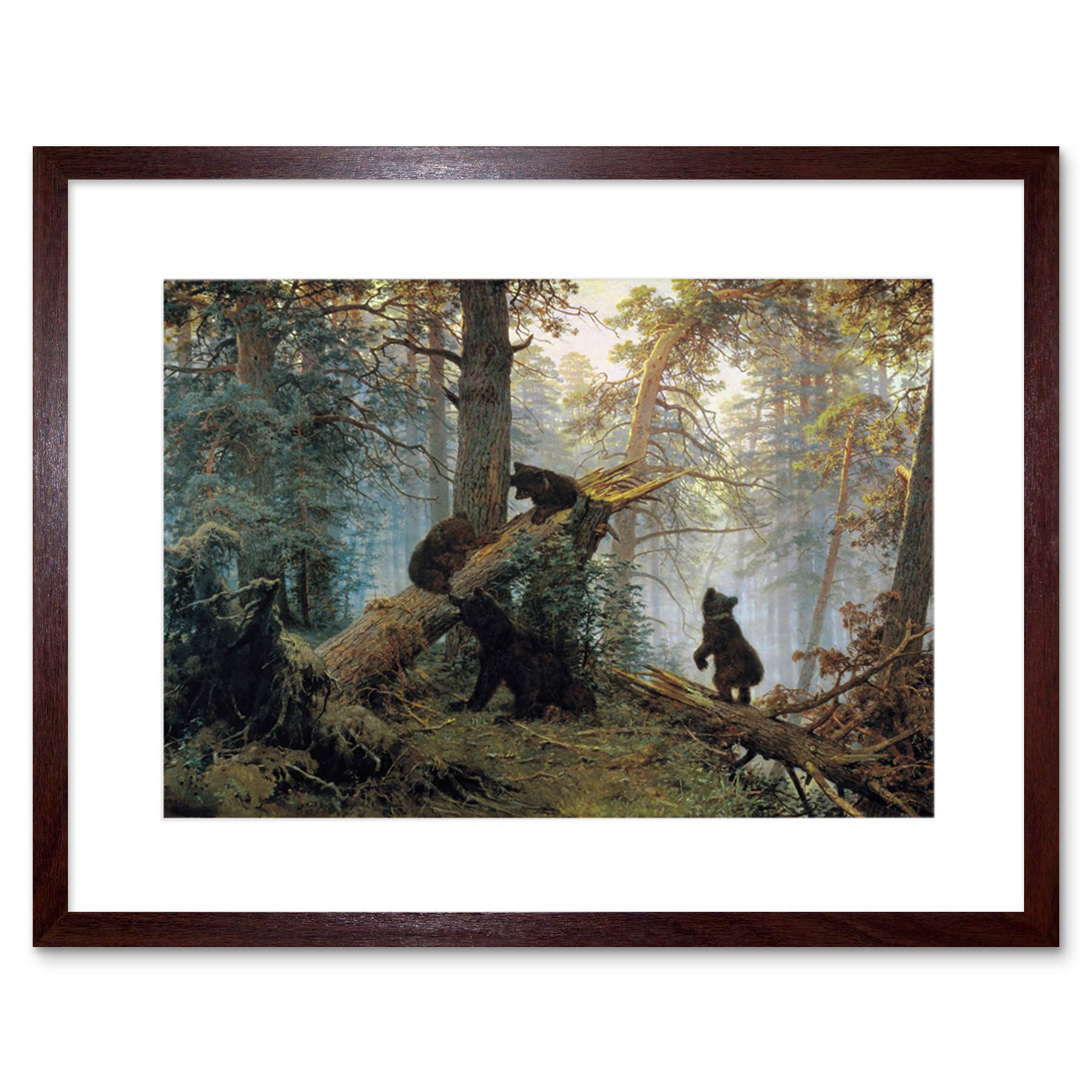 Wee Blue Coo Shishkin Morning In Pine Forest Framed Wall Art Print