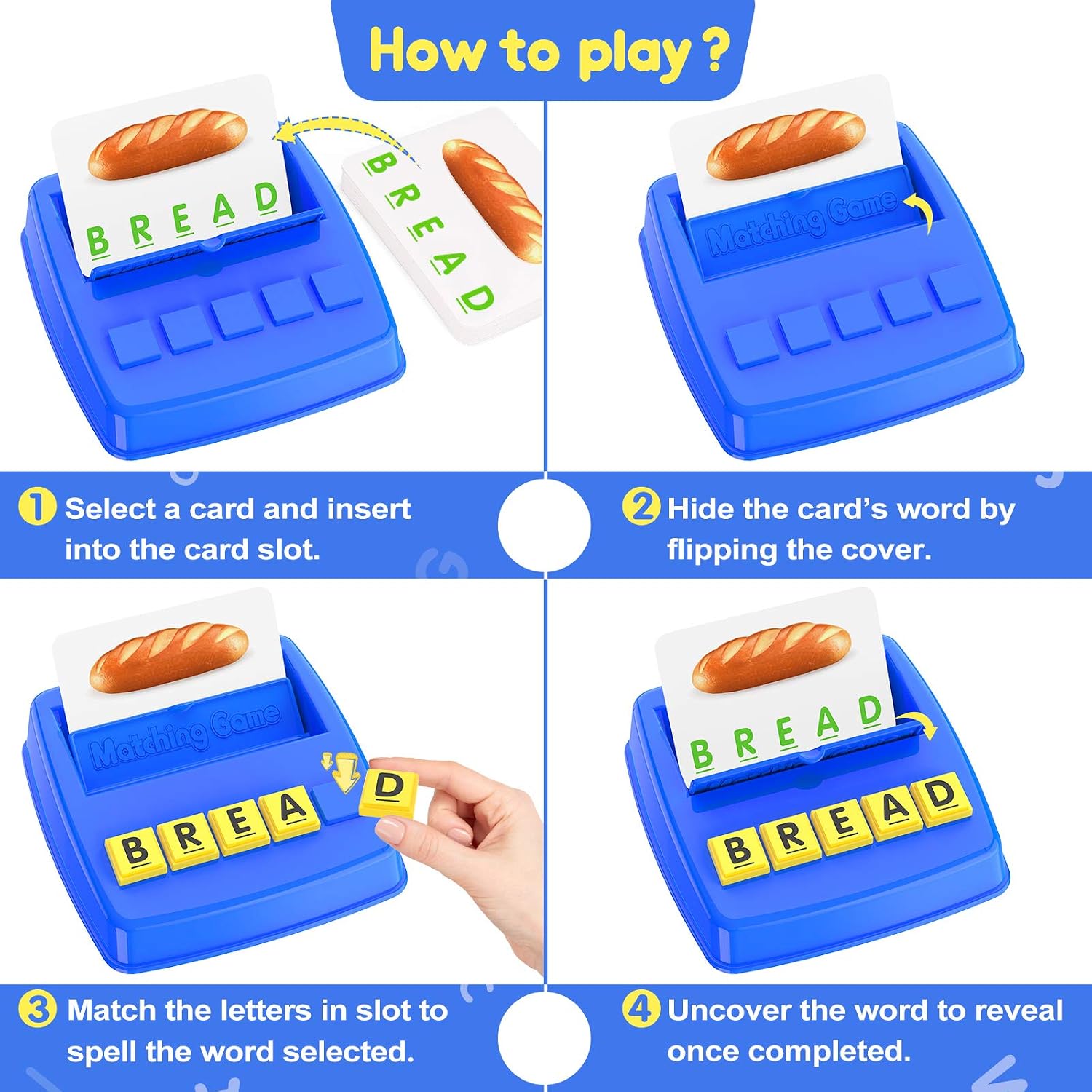 Educational Toys for 2-8 Year Old Boys Girls, Learning Toys for Kids Age 2-8 Matching Letter Game for Kids Numbers and ABC Spelling Games for Kids Age 2-8 Popular Gifts for 2-8 Year Old Girl Boy-Blue