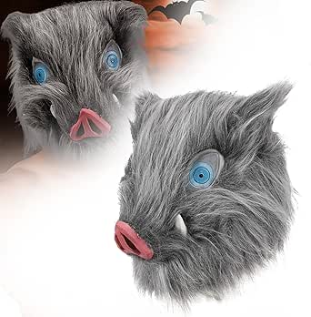 Amazon.com: Varuotu Inosuke Mask Demon Slayer Mask Anime Pig Latex ...