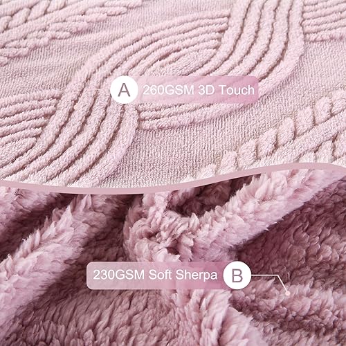 Miniatura 9 de Manta Sherpa para sofá y sofá de 90 x 80 pulgadas, manta de forro polar mullida, suave y acogedora para cama, manta gruesa y cálida para todas las